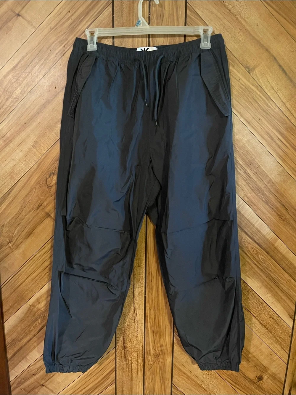 Kook N Keech Mens 36 Dark Gray Wind Suit Track Pants Elastic Jogger Active